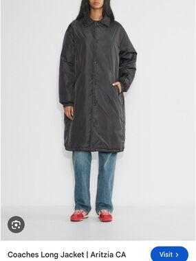 TNA Black Long Puffer Coaches Jacket